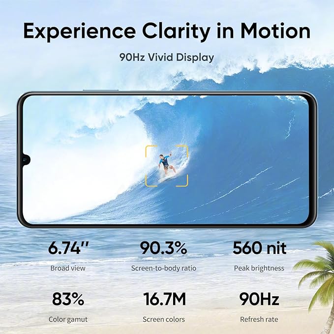 Wholesale Realme Note 50 Unlocked Dual-SIM Android Smart Phone, 6.74" LCD 90Hz Vivid Display, 3+64GB, 5000 mAh Battery, 13MP AI Camera