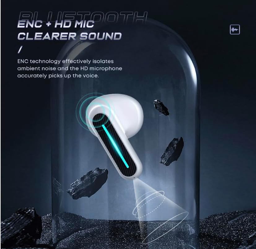 Langsdom Wireless Earbuds, Delta ENC Talking Noise Reduction Headphones, Bluetooth 5.3 with Ultra-Low Latency, Dual Modes for Gaming or Music, Great Sound for Rock Playing Phone Games Sports
