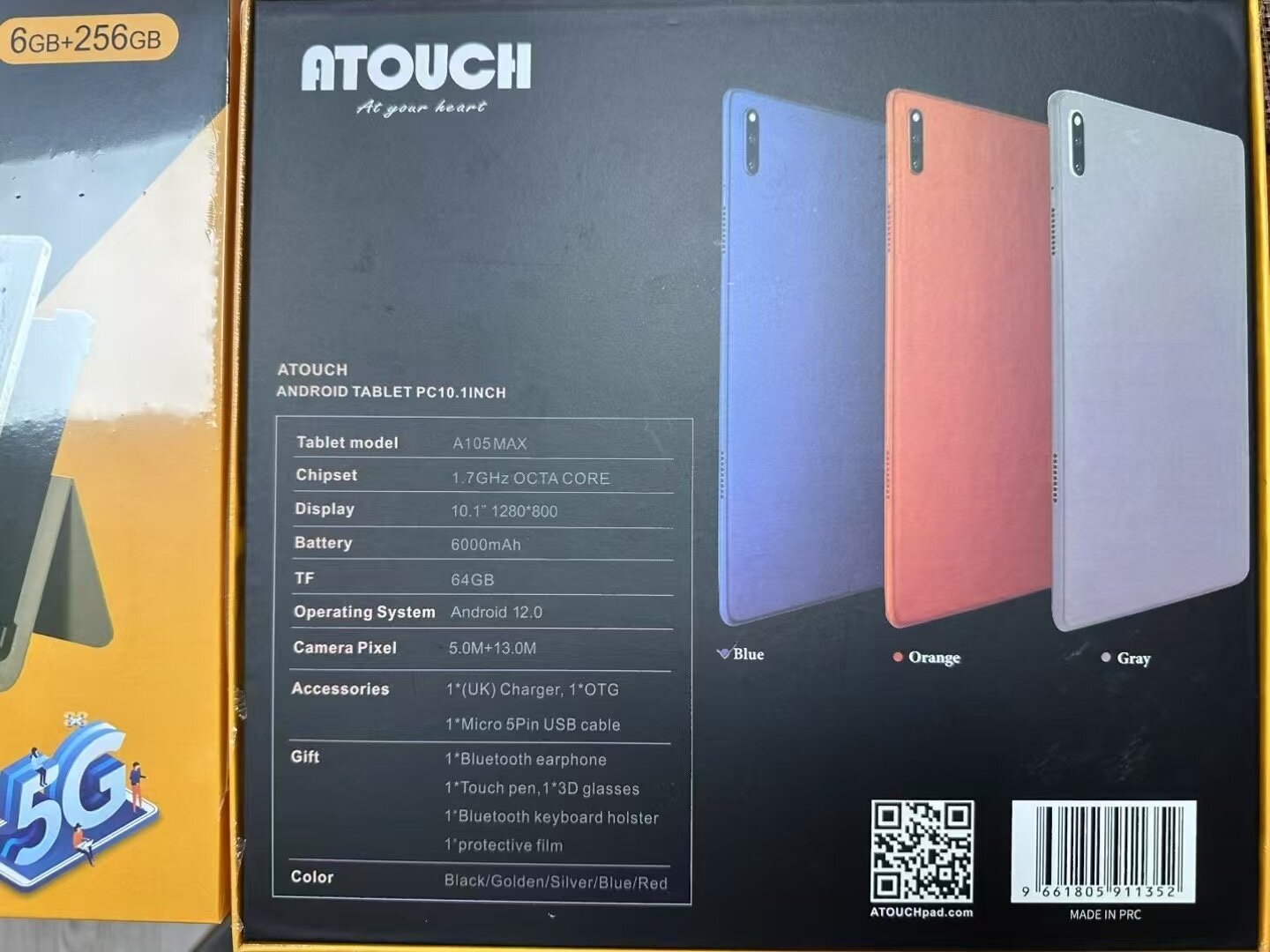 Wholesale ATOUCH A105 MAX 10.1 Inch MTK Android Tablet 1.7GHZ Octa Core 2 In 1 Tablet PC Laptop For Business