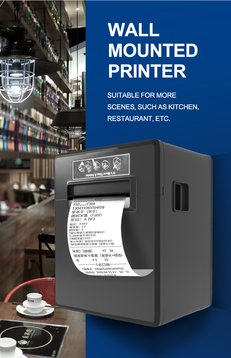  80mm 3 inch Wireless Bluetooth Thermal Receipt Printer POS/ESC Billing PrinterThermal POS Printer (AUTO cutter, can put on wall ,up to 230mm/s, USB/BT/WIFI