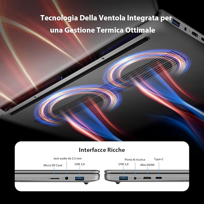 VOXTAR 16GB DDR4 512GB SSD, 15.6 inch Laptop with Quad-Core N95 Processor, 1920 x 1080 IPS FHD Screen, 2.4/5G WiFi, BT5.0, USB3.0 x 2