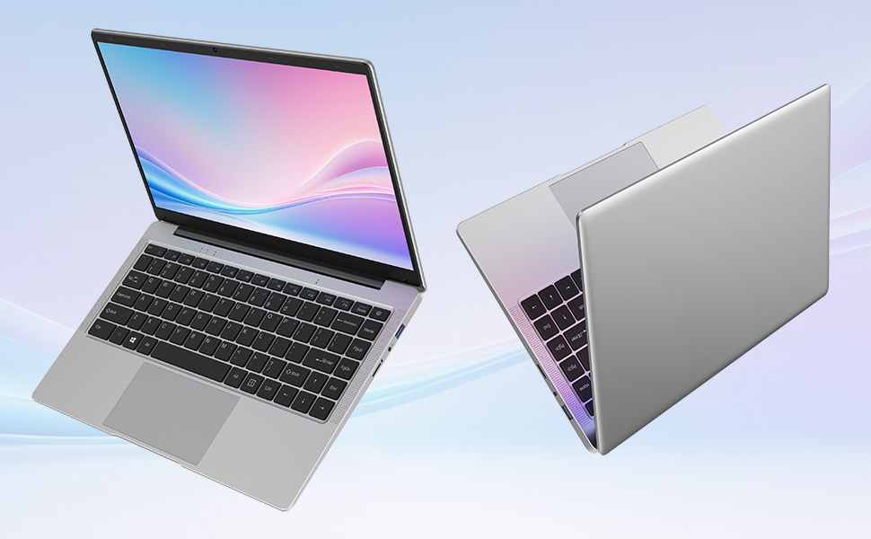 VOXTAR 14 Inch Laptops, Intel Celeron N4120 Quad Core, 16GB RAM 256GB SSD, 1920x1080 FHD IPS, Dual Speakers, 5G WiFi, USB 3.0, W 11pro Portable Laptop Computer for Business/Students