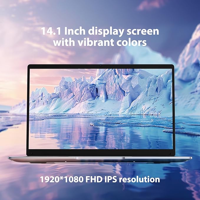 VOXTAR 14 Inch Laptops, Intel Celeron N4120 Quad Core, 16GB RAM 256GB SSD, 1920x1080 FHD IPS, Dual Speakers, 5G WiFi, USB 3.0, W 11pro Portable Laptop Computer for Business/Students