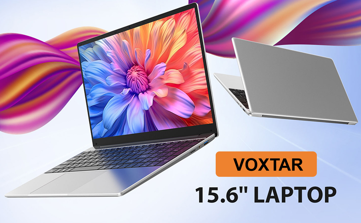 VOXTAR 16GB DDR4 512GB SSD, 15.6 inch Laptop with Quad-Core N95 Processor, 1920 x 1080 IPS FHD Screen, 2.4/5G WiFi, BT5.0, USB3.0 x 2