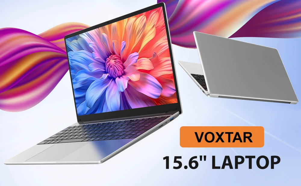 VOXTAR 16GB DDR4 512GB SSD, 15.6 inch Laptop with Quad-Core N95 Processor, 1920 x 1080 IPS FHD Screen, 2.4/5G WiFi, BT5.0, USB3.0 x 2